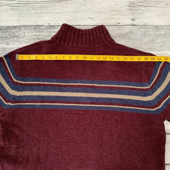 Vintage Denver Hayes Classic Fit 1/4 Button Burgundy Dad Sweater - Picture 8 of 11